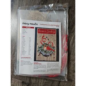 NEW CARDINAL WELCOME WALL HANGING CHRISTMAS MARY MAXIM PLASTIC CANVAS KIT